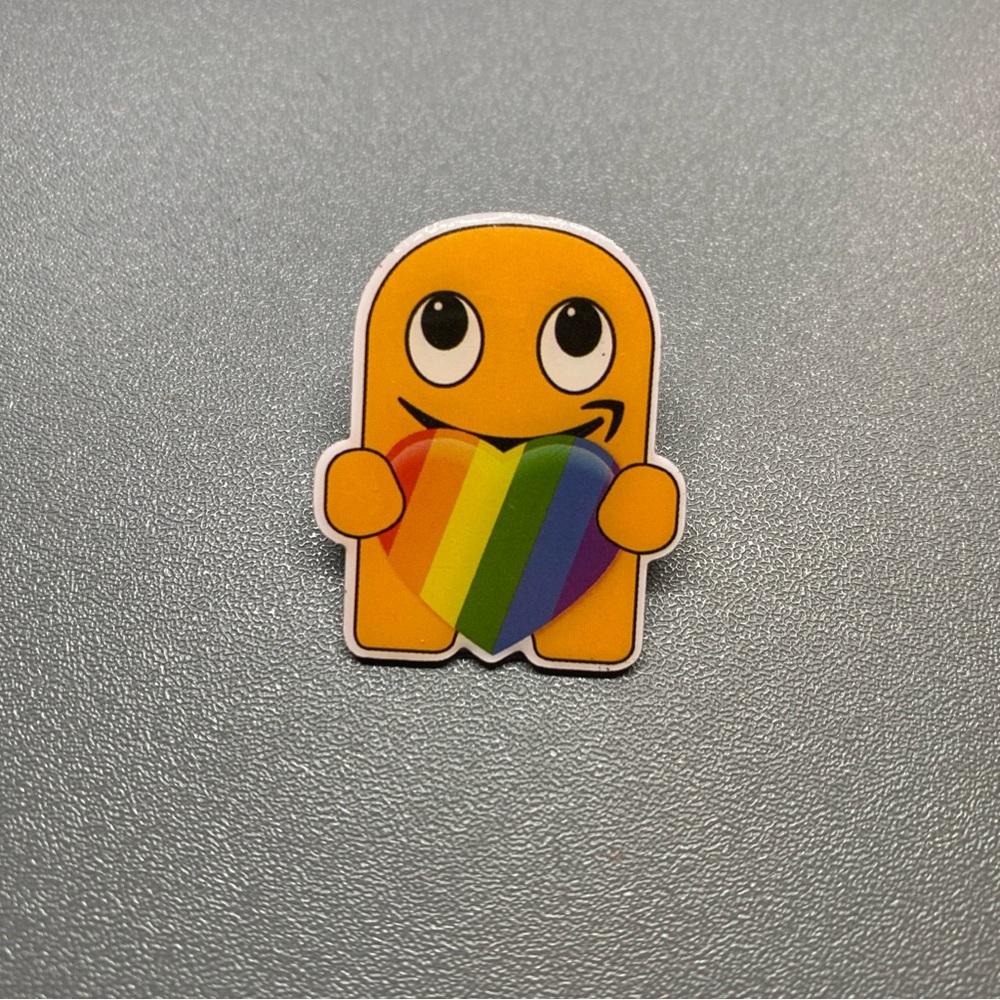 Amazon Employee Peccy Pin Heart Glamazon Rainbow Collectible Happy SPi Smile Fun
